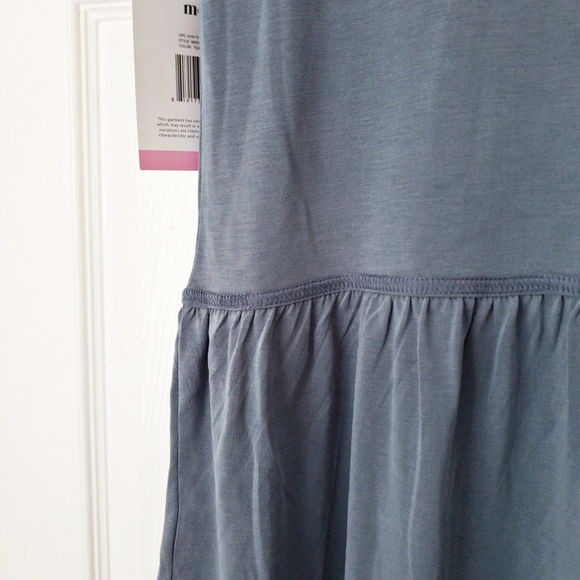 NWT, mote, Blue T Shirt Top, S, Modern Silhouette, Peplum, Lace up Back with Tie - Picture 4 of 6